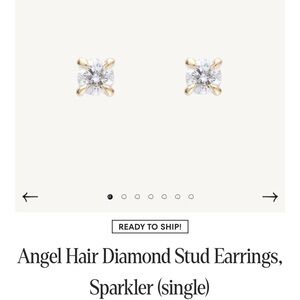 Catbird Angel Hair Diamond Stud Earrings in Gold